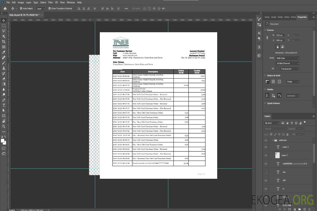 Relevé bancaire SKNA de Saint-Kitts-et-Nevis xls template